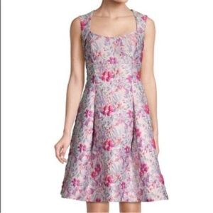Aidan Mattox Jacquard Open Back Flare Dress. 6.  NWT.